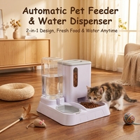 Fontaine à eau et distributeur automatique transfrontalier pour animaux de compagnie, grande capacité, conception 2-en-1, en plastique, pour chats et chiens