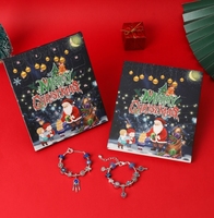 Blaue Weihnachten Countdown Kalender Geschenk box Diy Perlen Armband Dream Star Armband Geschenk