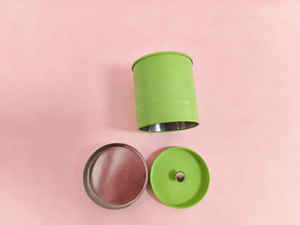 Boîte en fer blanc mat rose de 30g (60*68mm) de qualité alimentaire, hermétique à double couvercle, pour poudre de matcha, bonbons et chocolat, couleur personnalisable, vente en gros - Product Image 2