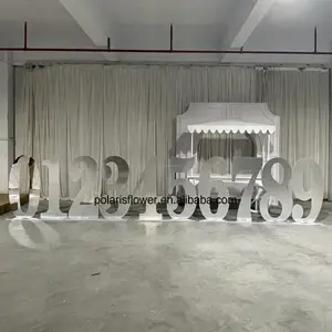 Factory Price Popular 4 Ft Gold Silver Mirror Acrylic Number & Letter Stand Sign Wedding Stage Decorative Prop