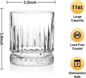 Vaso de Vidrio Transparente Reutilizable y Ecológico de 9oz, 10oz y 11oz, Personalizable, para Vino, Whisky, Brandy y Regalos Empresariales - Product Image 2