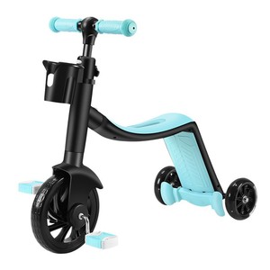 Tre In uno Scooter per bambini pieghevole per bambini e bambine triciclo bici da equilibrio <span class=keywords><strong>bicicletta</strong></span> multifunzionale per età 2-6 all'aperto - Product Image 1
