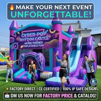 Château gonflable commercial personnalisé sur le thème du K-pop, avec toboggan, pour enfants, idéal pour la location événementielle