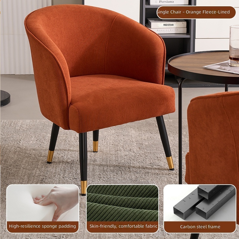 Tissu velours côtelé orange-single