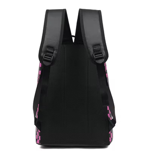 Zaino Impermeabile in PU con Cerniera e Logo Personalizzato, Motivo Geometrico Stampato, 20-36L, Moda Casual, per Uso Scolastico, Unisex - Product Image 2