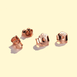 Boucles <span class=keywords><strong>d</strong></span>'oreilles en argent sterling 925 plaqué or 18 carats avec bouchon papillon <span class=keywords><strong>de</strong></span> 5mm - Product Image 2