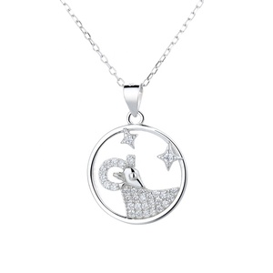 925 Sterling Silver Zodiac Signs Symbol Horoscop <strong>Gemini</strong> Pendant Chain <strong>Necklace</strong> - Product Image 3