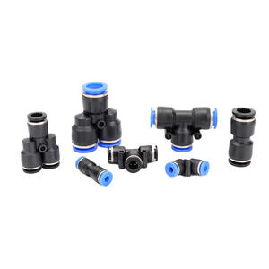 Connecteur rapide pneumatique standard britannique bleu PYPG pour tubes d'air en PU/PV/PE, connecteur rapide en plastique noir - Product Image 3