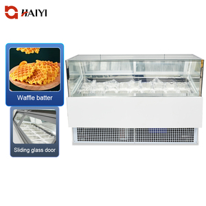 Réfrigérateur de présentation de crème glacée dure et de gelato à température unique à 18 plateaux avec commande numérique et refroidissement par ventilateur - Product Image 1