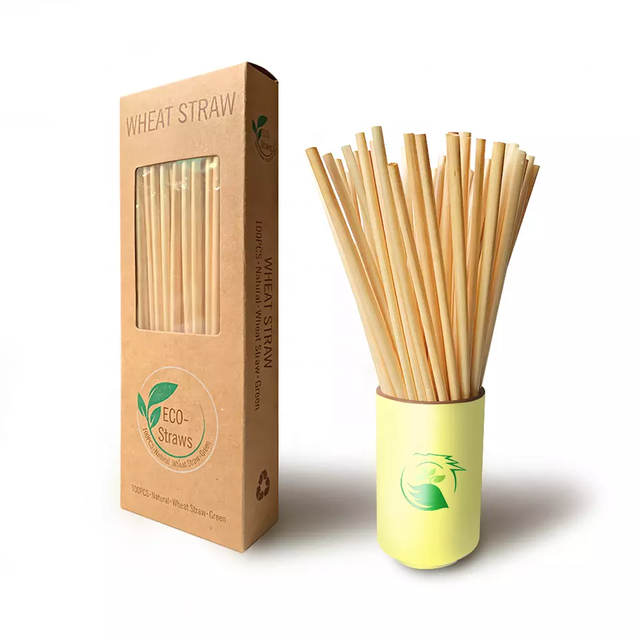 100% Organic Natural Edible Disposable Reed Rice Straw Wheat Straw Eco-Friendly Drinking Straws for Camping Free Sample