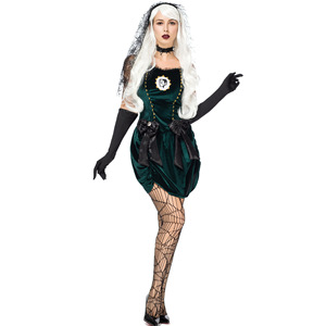 2026 Costume de Mariée Fantôme Résuscitée Verte, Uniforme d'Halloween, Costume de Vampire et de Zombie, pour Fêtes à Thème <span class=keywords><strong>Thriller</strong></span> et Jeux de Rôle - Product Image 5