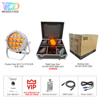 Luz LED DMX512 IP65 Resistente al Agua, 12x18W RGBWA+UV CRI90, con Batería, 16.7 Millones de Colores, 7/12 Canales DMX, para Fiestas, Bares, Bodas, Conciertos, Exteriores