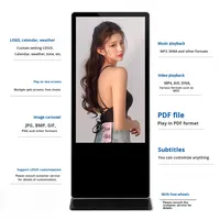 Écran tactile LCD vertical sur pied de 43/55/65 pouces pour la publicité et la promotion, lecteur tout-en-un PB500C noir/argent