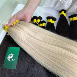 Vente en gros de cheveux humains vierges bruts 100% naturels - Blanc platine (blond) Extensions de cheveux en vrac - Product Image 3