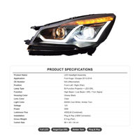Ensemble de phares projecteurs bi-xénon LED haute luminosité avec double anneau lumineux DRL pour Ford Kuga Escape 2013-2016