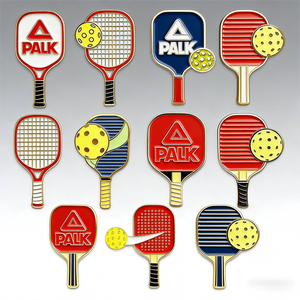 Spille Personalizzate in Metallo a Forma di Racchetta da Pickleball, Distintivi Smaltati per <span class=keywords><strong>Club</strong></span> e Promozione Atletica, Spille con Logo Pickleball - Product Image 3