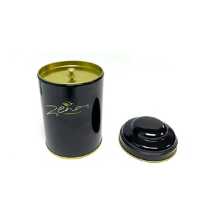 Good Quality Custom Black Round Metal Food Grade Candy <b>Chocolate</b> Coffee <b>Tin</b> Can with Custom Logo & Printing for Sale - Product Image 2