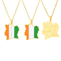 Collier pendentif Côte d'Ivoire le plus vendu, accessoires en acier inoxydable simple et haut de gamme avec finition émaillée pour hommes et femmes