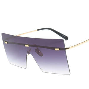 Gafas de <span class=keywords><strong>sol</strong></span> sin montura transparentes a la moda multicolor, montura cuadrada grande, gafas de <span class=keywords><strong>sol</strong></span> de gran tamaño - Product Image 2