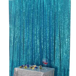 Sparkling Turquoise Fotografie Achtergrond Sequin Gordijnen voor Partij Decoratie