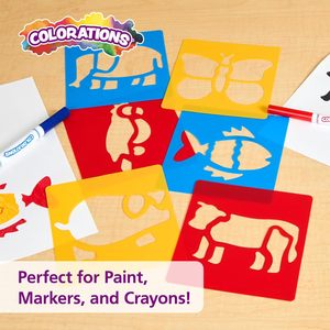 Lot de 6 pochoirs <span class=keywords><strong>animaux</strong></span> lavables en plastique pour les artisans de <span class=keywords><strong>peinture</strong></span> tropicale pour l'art et la créativité - Product Image 6