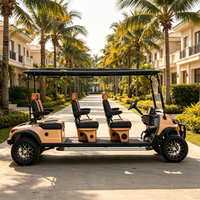 Voiturette de golf électrique au lithium 72V personnalisée Rainbow Premium, 6 places, tout-terrain surélevée avec moteur 5 kW pour terrains de golf