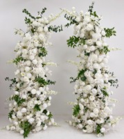 Décoration d'événements en gros : Arche de mariage et toile de fond en fleurs artificielles en soie réalistes