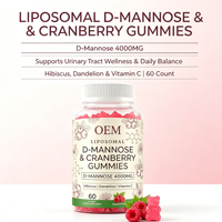 Gummies D-Mannose 60 unités 4000mg Canneberge Hibiscus Marque Privée OEM Fourniture en Gros Marque Personnalisée