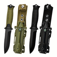 Kit de couteaux de survie multi-outils pour la chasse en plein air et la survie en milieu sauvage, avec allume-feu intégré, pierre à aiguiser, couteau de survie tactique portable