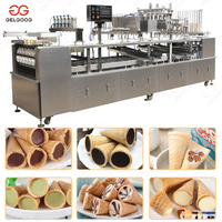 Machine industrielle de remplissage et d'emballage de coupes de crème glacée, de remplissage de cornets de beurre et de chocolat, et machine à mini-cornets de gaufres avec remplisseur