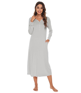Camisones de viscosa de bambú para mujer a bajo precio, liquidación de camisones para mujer en stock, listos para enviar - Product Image 6