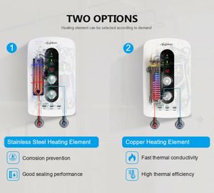 220V 230V 5500W chauffe-eau instantané avec affichage LED 30W et pompe à pression d'eau pour RV extérieur hôtel usage domestique" - Product Image 3