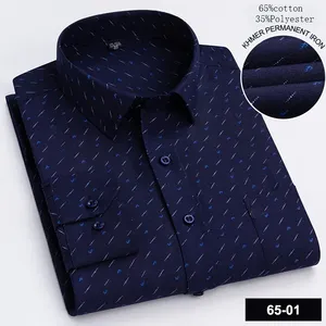 Cotton Casual Long-sleeve <strong>Shirts</strong> for <strong>Men</strong> Vintage Designer Print Yarn Dyed Breathable Spring Single <strong>Pocket</strong> - Product Image 3