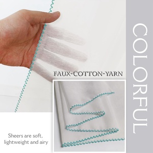 OWENIE-cortina de ventana transparente, color blanco claro, <span class=keywords><strong>para</strong></span> el hogar, listo <span class=keywords><strong>para</strong></span> usar, de fábrica, venta directa al por mayor - Product Image 4