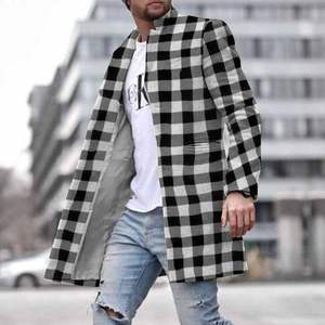 Manteau en <span class=keywords><strong>tweed</strong></span> à carreaux populaire pour <span class=keywords><strong>homme</strong></span>, veste décontractée, manches longues, simple boutonnage, manteau d'hiver pour <span class=keywords><strong>homme</strong></span> - Product Image 5