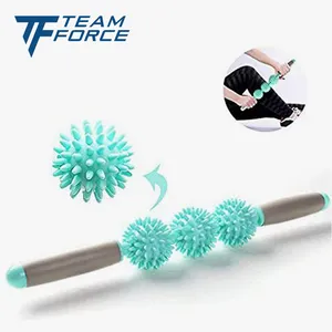 Custom Wholesale Personalised Multifunction PVC spiky ball pain release massage stick bar