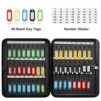Armoire à clés murale en acier laminé à froid noir SHUAIMA pour usage domestique, hôtelier et professionnel, avec serrure à combinaison à 48 touches pour un rangement sécurisé