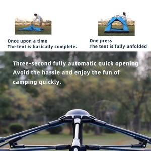 Tentes de camping en plein air, tente de camping familiale imperméable, tente de camping ultralégère pour 2 personnes, ouverture rapide automatique, équipement portable - Product Image 4