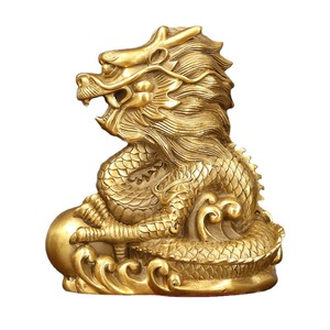 Brass Dragon Figurine Feng Shui <b>Desk</b> Decor Home Office Gift Chinese New Year Decoration - Product Image 4