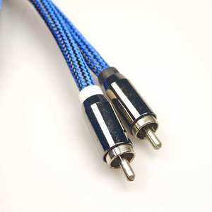 Cable de audio RCA trenzado de nailon, 2 machos a 2 machos, blindado OFC, cable de interconexión de audio estéreo para amplificador de coche - Product Image 1