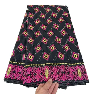 Nouvelle broderie coton tissu <span class=keywords><strong>suisse</strong></span> broderie tissu femmes écharpe dentelle tissu abstrait broderie motif forage à chaud artisanat - Product Image 1