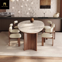 Table à manger en bois rétro nordique Design ovale moderne en noyer pour meubles de cuisine à la maison pour une utilisation au restaurant