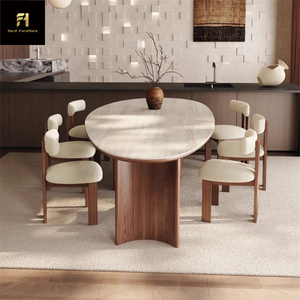 Tavolo da Pranzo Ovale in Legno di <span class=keywords><strong>Noce</strong></span> Stile Nordico Retrò Moderno per Mobili da Casa e Cucina Uso Ristorante - Product Image 3