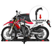 Hauteur réglable bras rembourré moto moto porte-moto support 2 ''attelage récepteur voiture arrière moto transportant matériau en acier