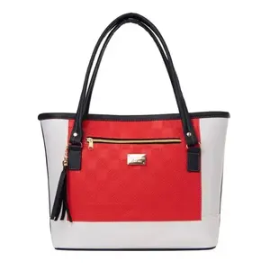 Sac fourre-tout pour femme Fana Lala en PU rouge, fermeture ouverte, mode, usage quotidien - Product Image 1