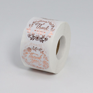 Autocollants ronds imprimés avec logo de marque, en vinyle brillant, étiquettes imperméables avec estampage à chaud en feuille d'or - Product Image 2