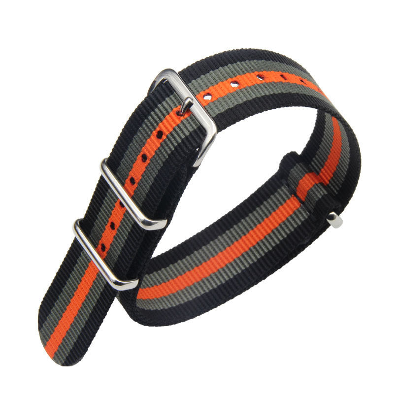 Boucle F18 noir gris orange argent
