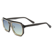 Lunettes de soleil TFB 2025 en acétate ovales unisexes à double pont, style pilote vintage, luxe, mode, vente en gros, haute qualité, protection UV %