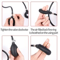 Anneau pénien gonflable avec pompe à air, en silicone liquide réglable, retardateur d'éjaculation, anneau solide intégré, étanche, jouet sexuel pour hommes