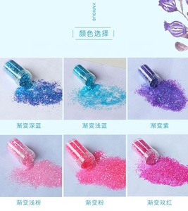 Matériau de remplissage pour le bricolage, lot de 10 pièces, paillettes scintillantes, effet dégradé, 24 couleurs, pour gouttes de cristal et adhésif UV, 20g - Product Image 5